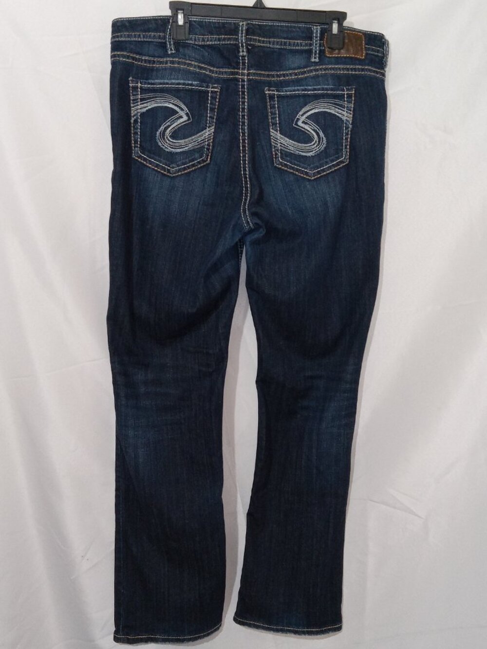 Silver Jeans Natsuki Bootcut Jeans Women's Size 18 L33 Dark Wash Thick Stitch - Picture 4 of 13